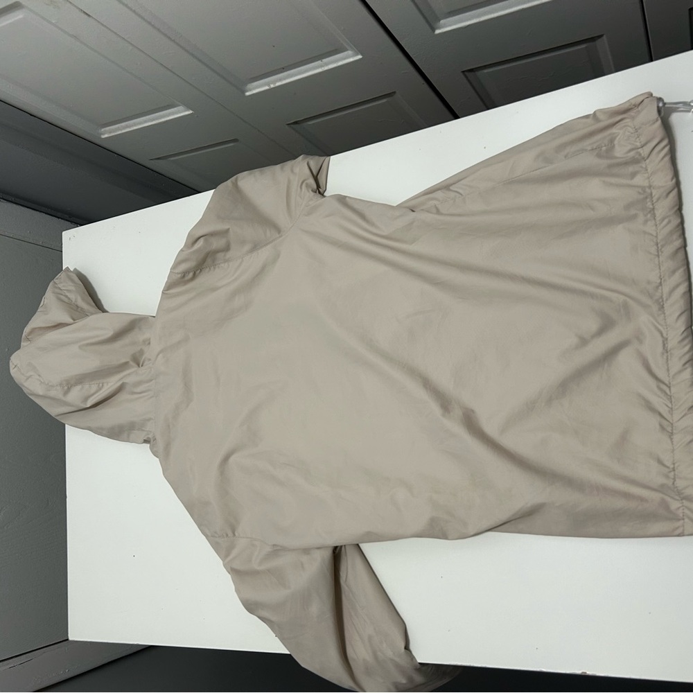 Beige Hooded Windbreaker
